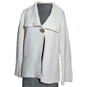 Cream Cardigan Sweater Size XL